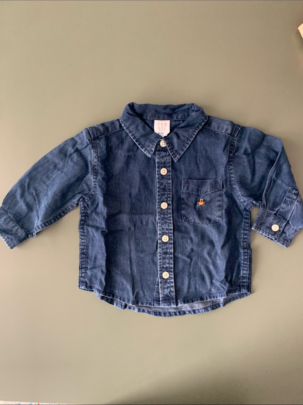 GAP Kids Dark Blue Denim Button-Up Shirt